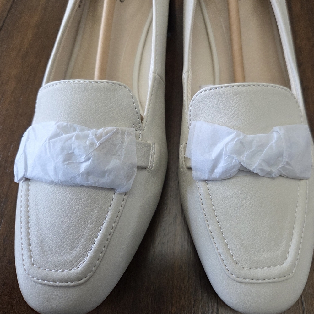 Life Stride Womens Bliss Block Heel Loafer Bone SIZE 10